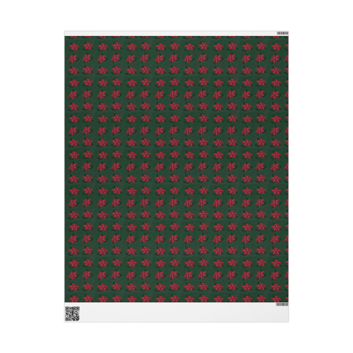 Red Poinsettia Christmas Wrapping Paper
