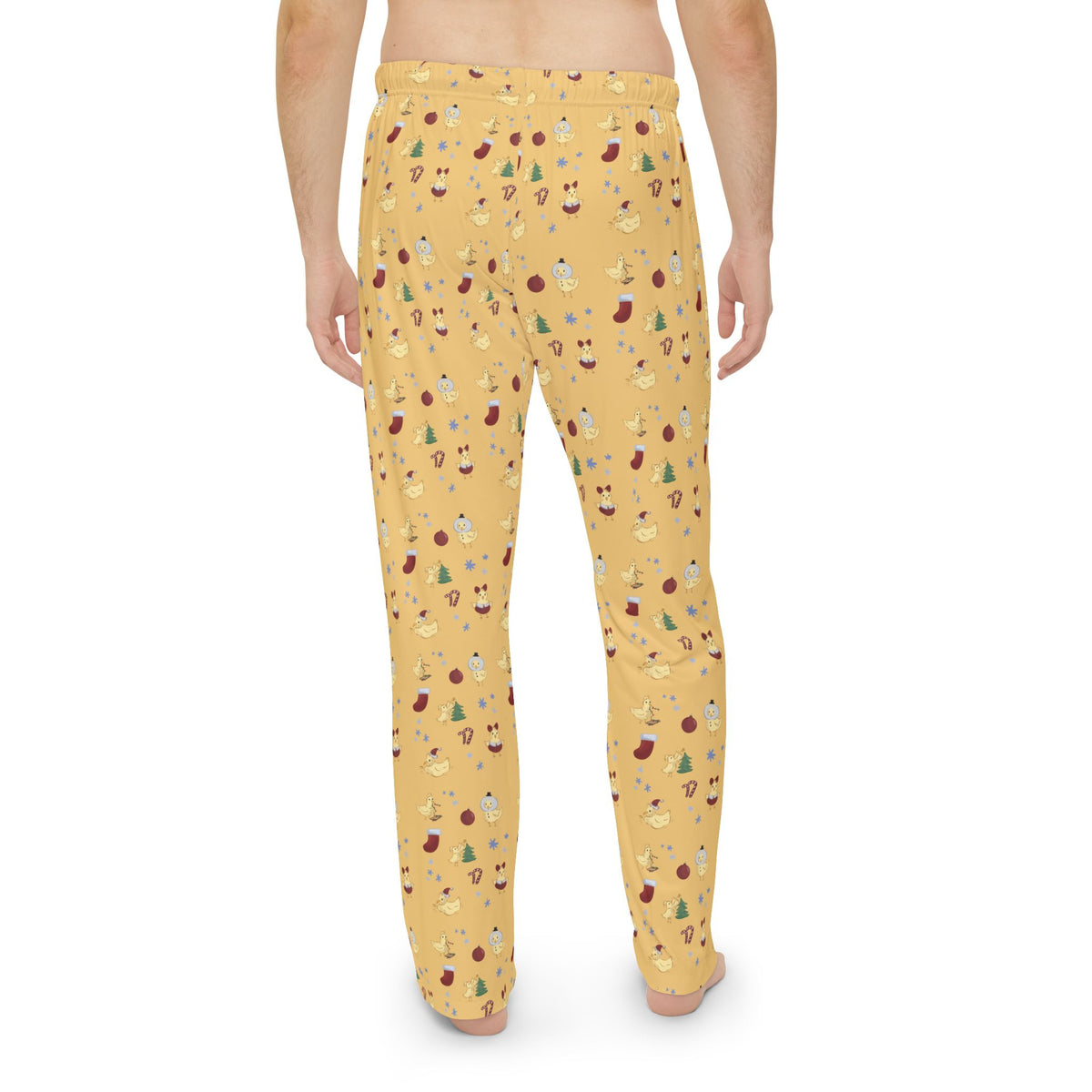 Festive Christmas Pajama Pants with Cute Chickens Holiday Pattern