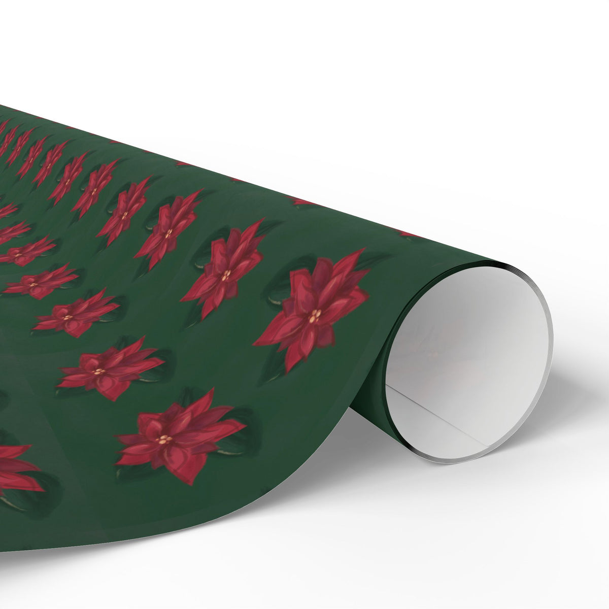 Red Poinsettia Christmas Wrapping Paper