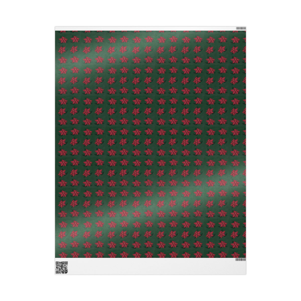 Red Poinsettia Christmas Wrapping Paper