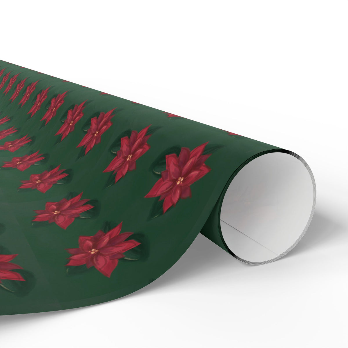Red Poinsettia Christmas Wrapping Paper