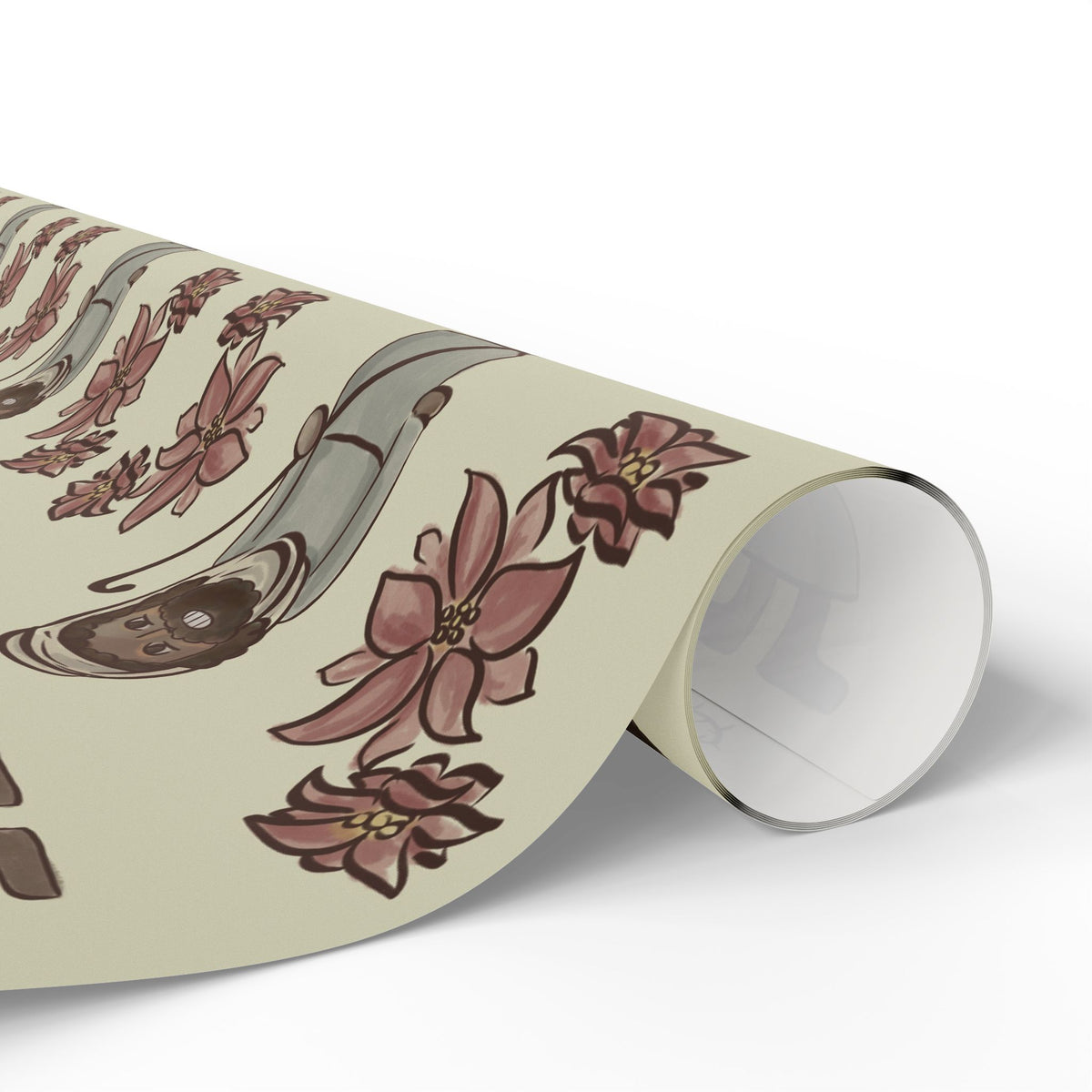 Vintage Jesus Nutcracker Floral Wrapping Paper