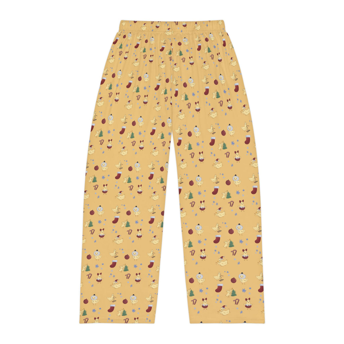 Festive Christmas Pajama Pants with Cute Chickens Holiday Pattern