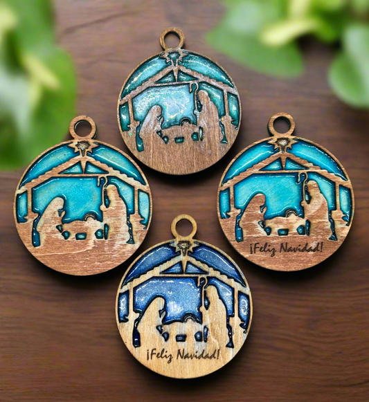 Rustic Nativity Ornaments